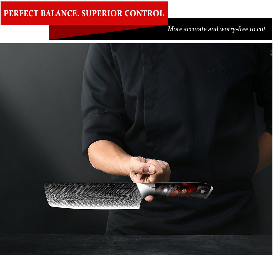 EmberSharp Series 3-Piece Knife Set – 67 Layers Damascus Steel Blades with Resin & Solidified Wood Handles - CHOPLIX