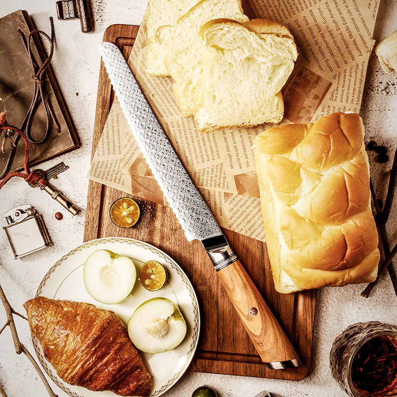 Legacy Forge 8-inch Bread Knife – 67-Layer Damascus Blade - CHOPLIX