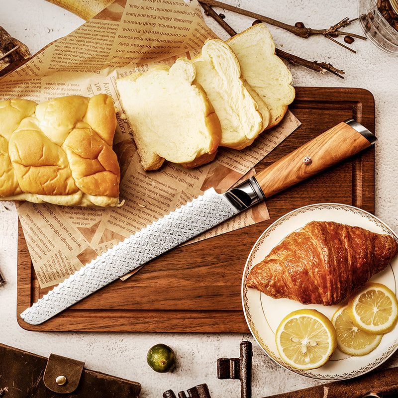 Legacy Forge 8-inch Bread Knife – 67-Layer Damascus Blade - CHOPLIX