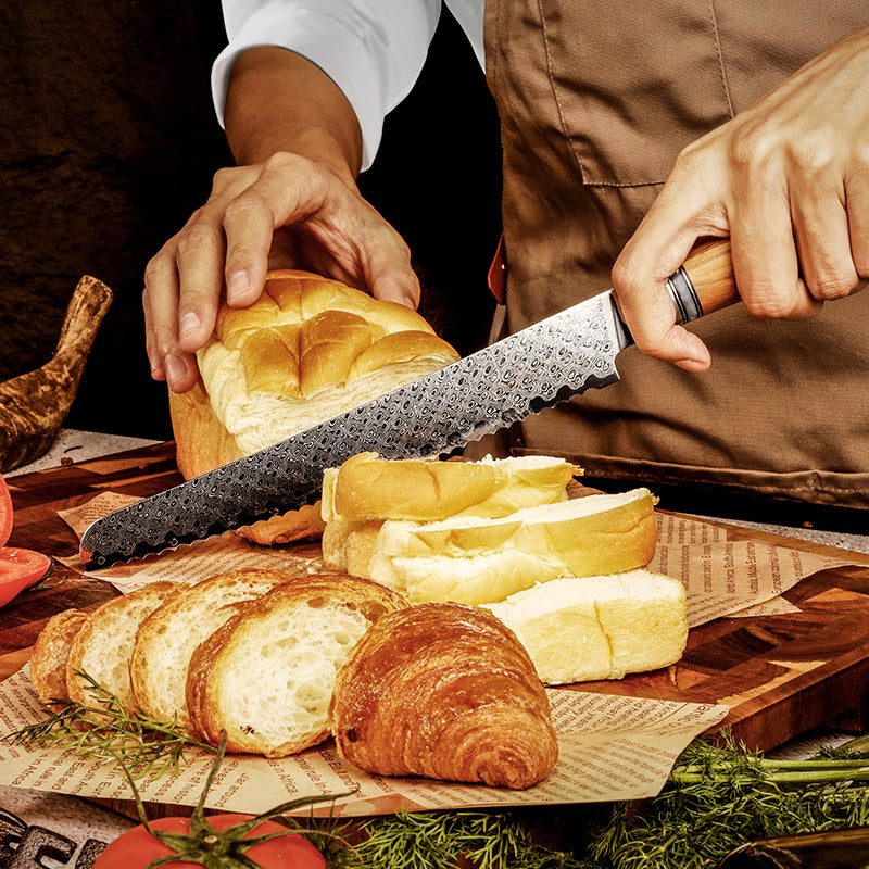 Legacy Forge 8-inch Bread Knife – 67-Layer Damascus Blade - CHOPLIX