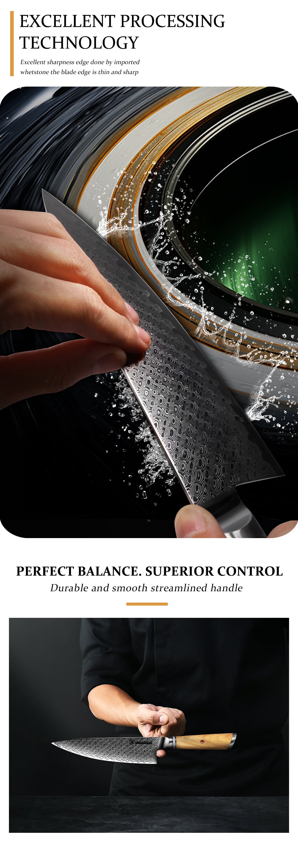 Legacy Forge Series 5-Piece Knife Set - Damascus Steel Blades with Resin and Olive Wood Handles - CHOPLIX