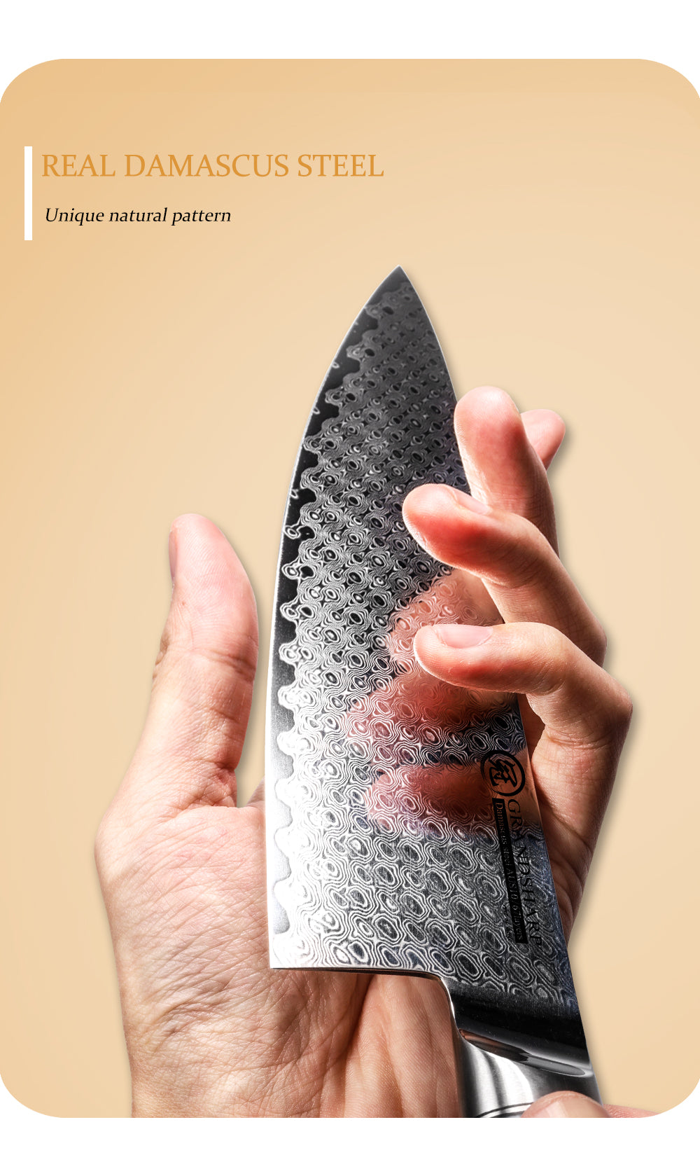 Legacy Forge Series 5-Piece Knife Set - Damascus Steel Blades with Resin and Olive Wood Handles - CHOPLIX