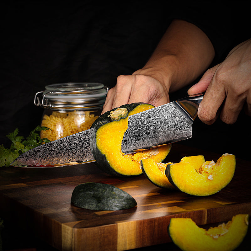 Midnight Diamond Series 3-Piece Knife Set - Damascus Steel Blades with G10 Handles - CHOPLIX