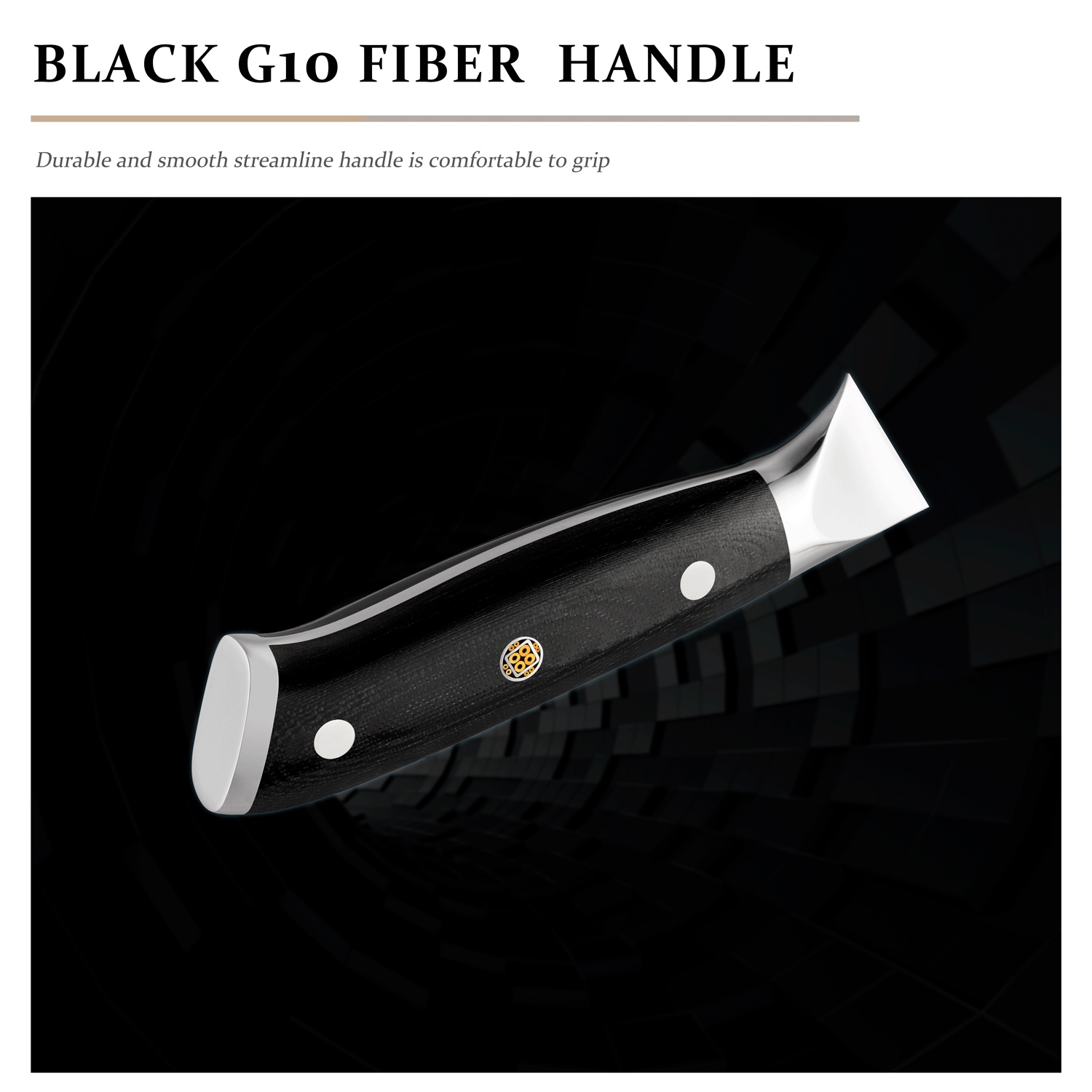 Midnight Diamond Series 7-inch Santoku Knife - 67 Layer Damascus Blade with G10 Handle - CHOPLIX