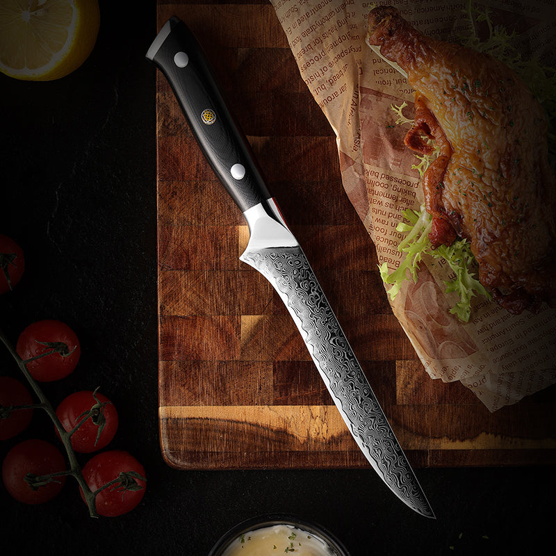 Midnight Diamond Series 5.5-inch Boning Knife - 67 Layers Damascus Steel Blade with G10 Handle - CHOPLIX