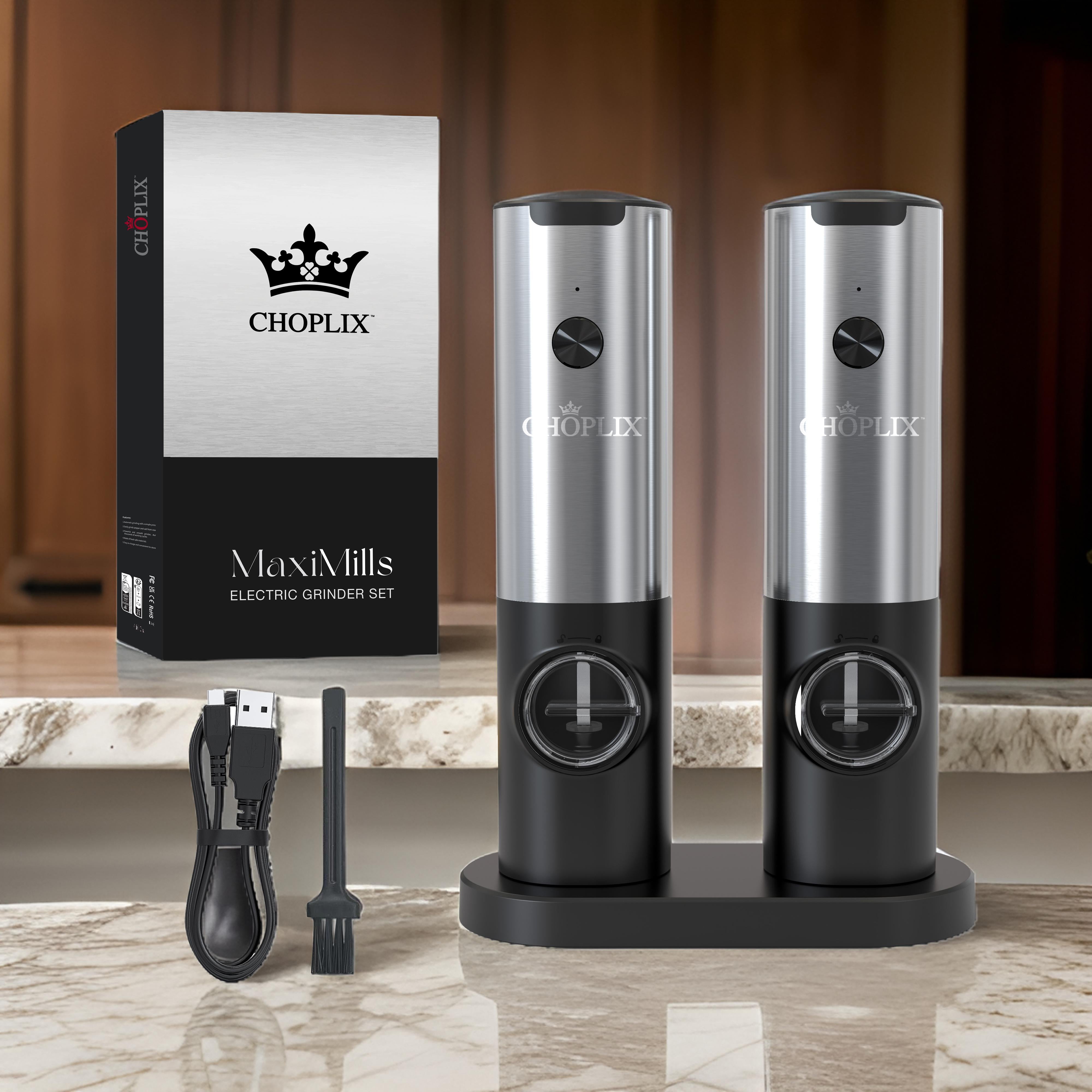 MaxiMills Premium Electric Pepper Grinder Set - CHOPLIX