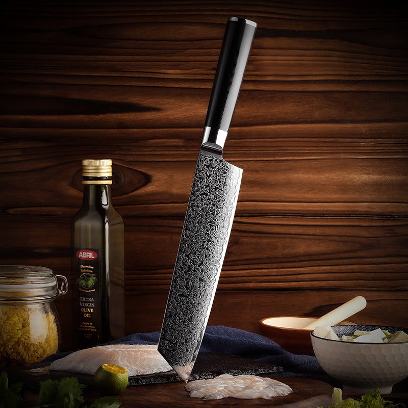 Obsidian Series 3-Piece Knife Set - Damascus Steel Blades with G10 Handles - CHOPLIX