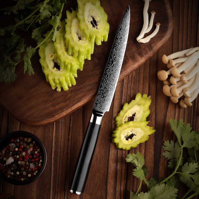 Obsidian Series 6-inch Utility Knife - 67 Layer Damascus Blade with G10 Handle - CHOPLIX