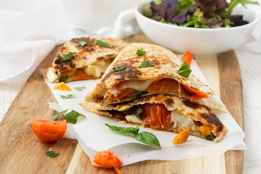 Grilled Halloumi and Vegetable Quesadillas