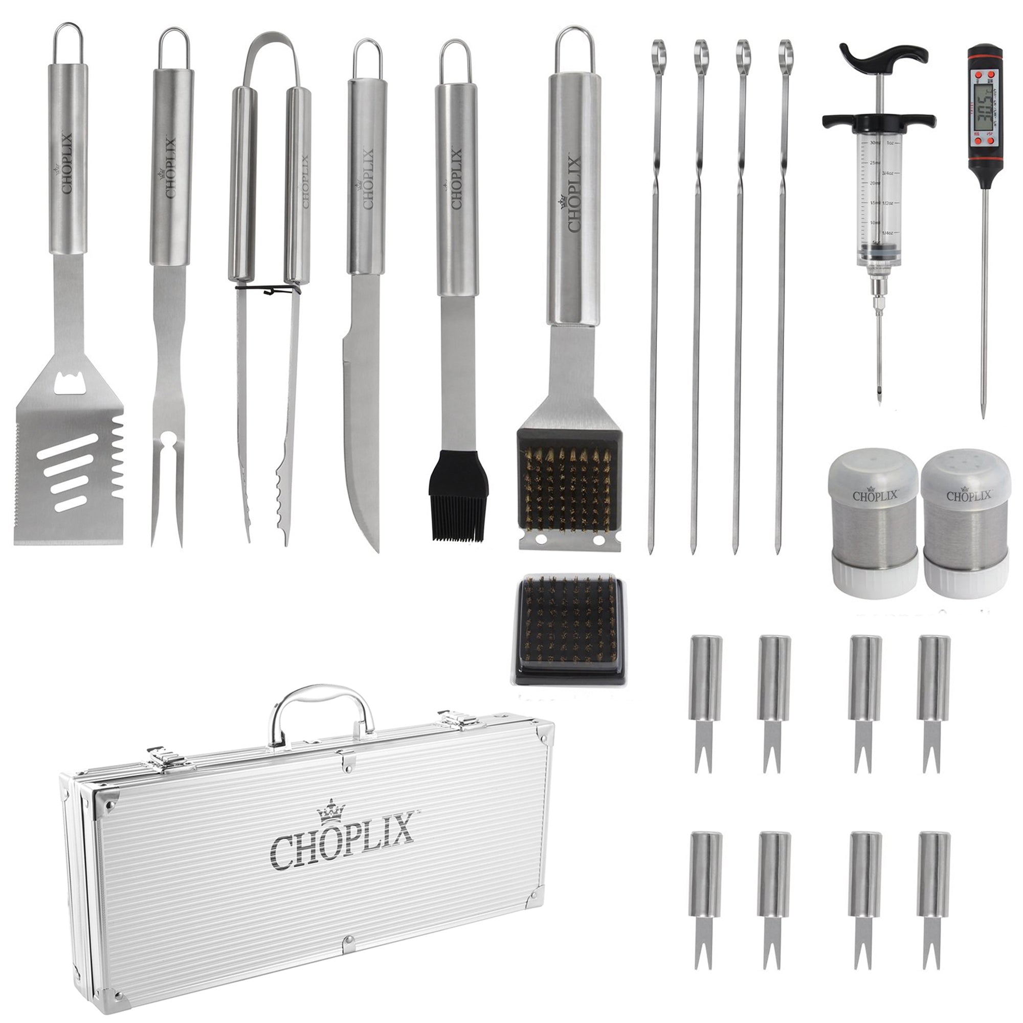 BBQMaster Elite 24-Piece Stainless Steel Grill Set - CHOPLIX