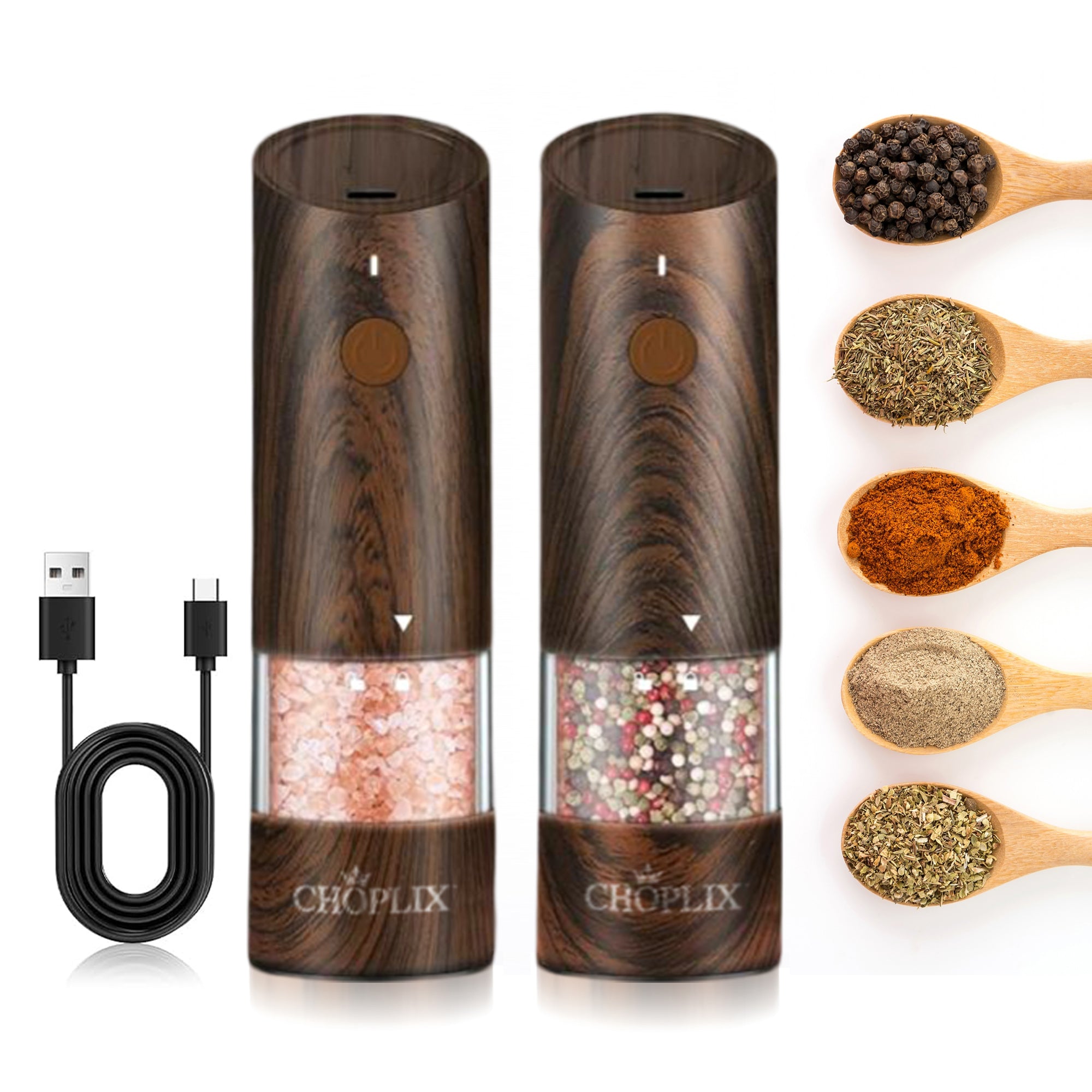 MILLOMATIC Electric Salt and Pepper Grinder Set - CHOPLIX