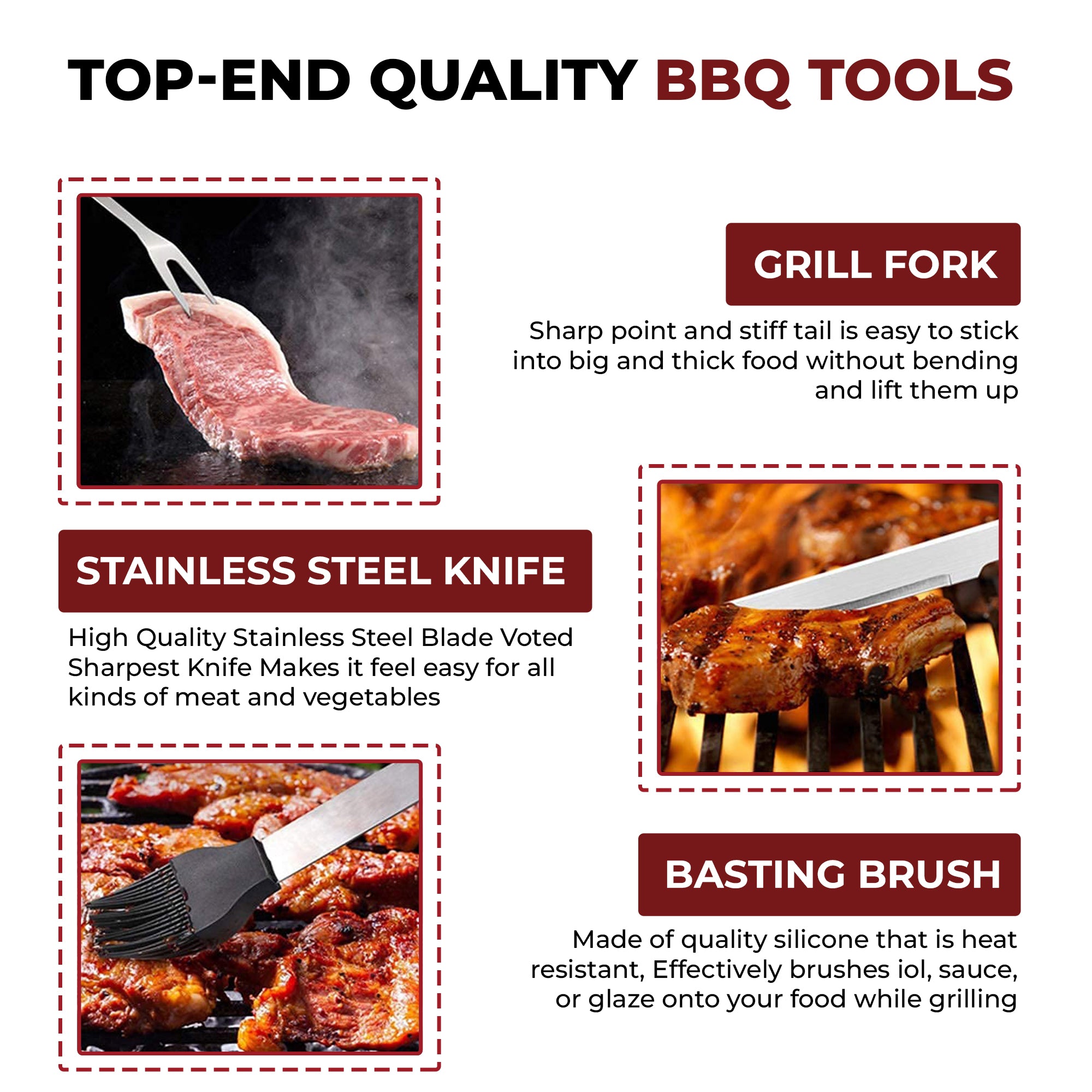 BBQMaster Elite 5-Piece Portable BBQ Tool Set - CHOPLIX