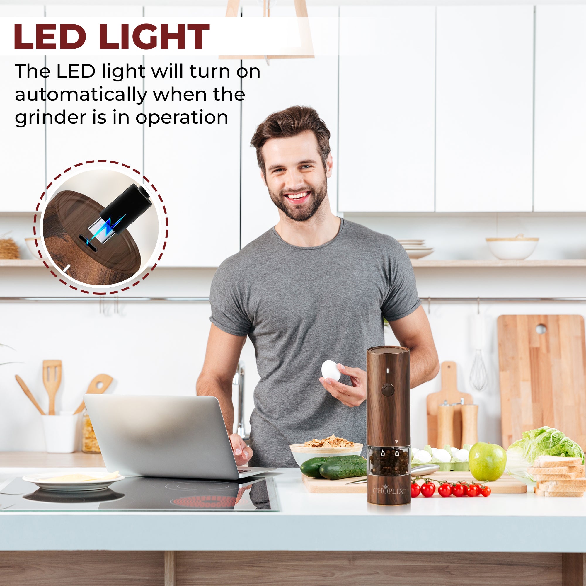 MILLOMATIC Electric Salt and Pepper Grinder Set - CHOPLIX