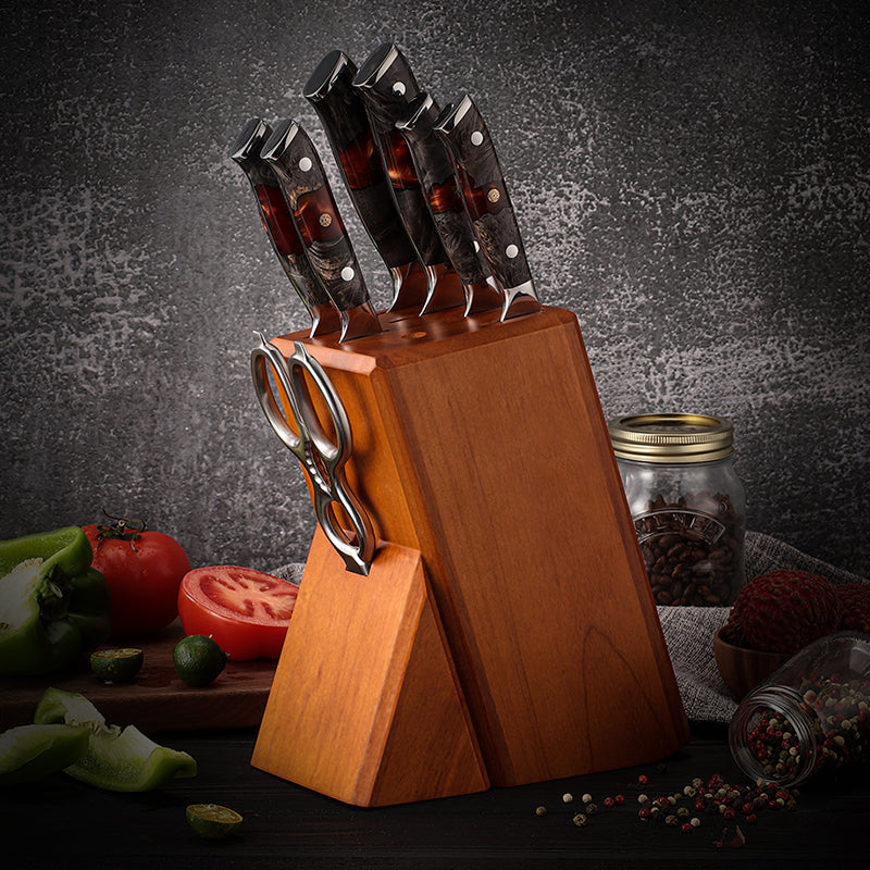 EmberSharp Series 3-Piece Knife Set – 67 Layers Damascus Steel Blades with Resin & Solidified Wood Handles - CHOPLIX