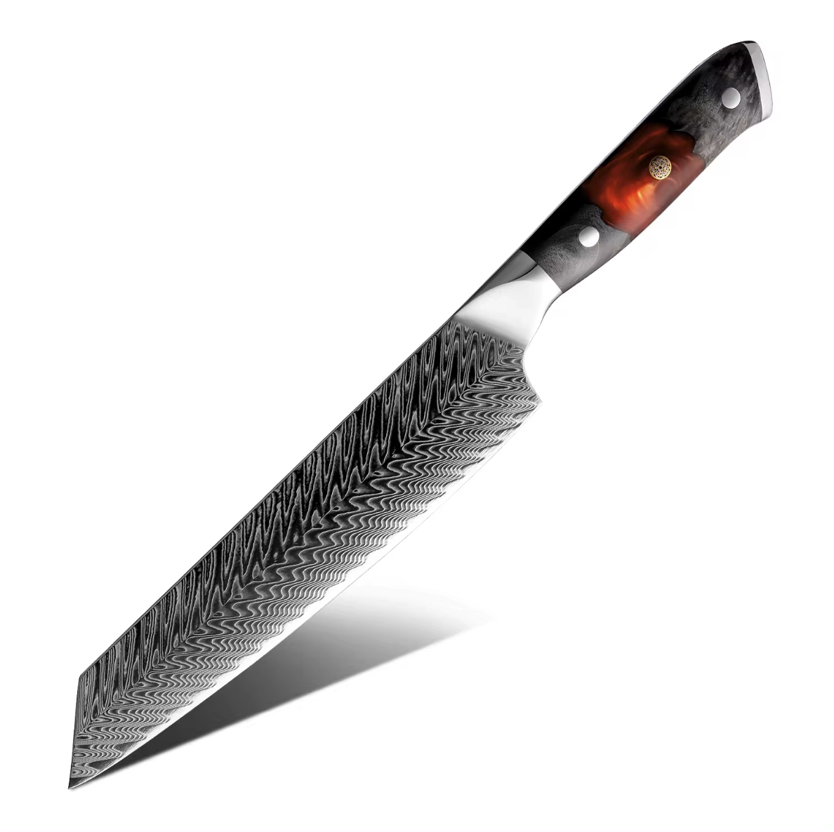 EmberSharp Series 3-Piece Knife Set – 67 Layers Damascus Steel Blades with Resin & Solidified Wood Handles - CHOPLIX