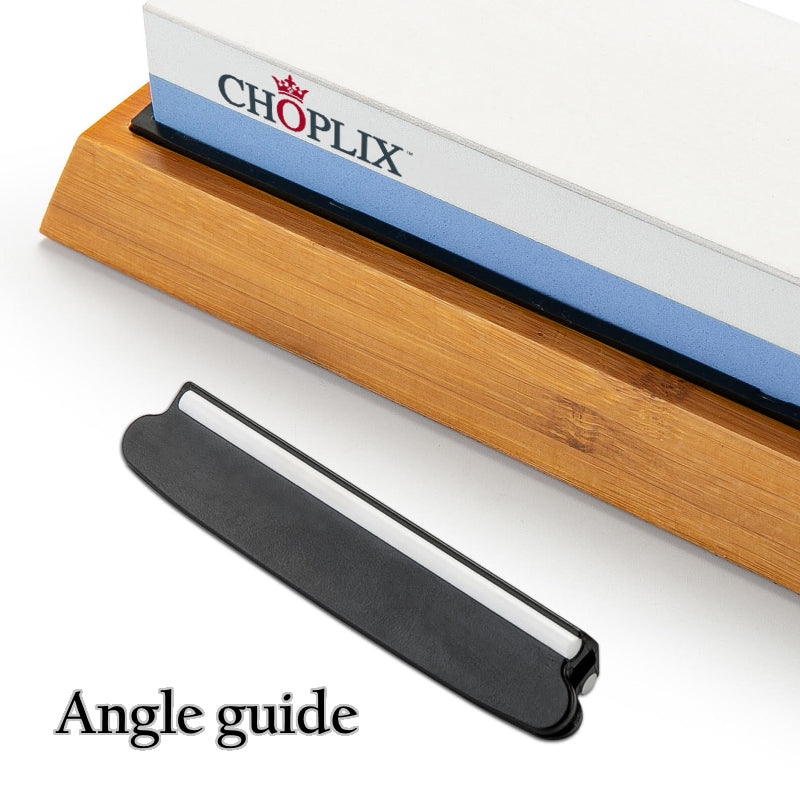 Dual-Sided Sharpening Stone - Grit 1000/3000 with Bamboo Base - CHOPLIX