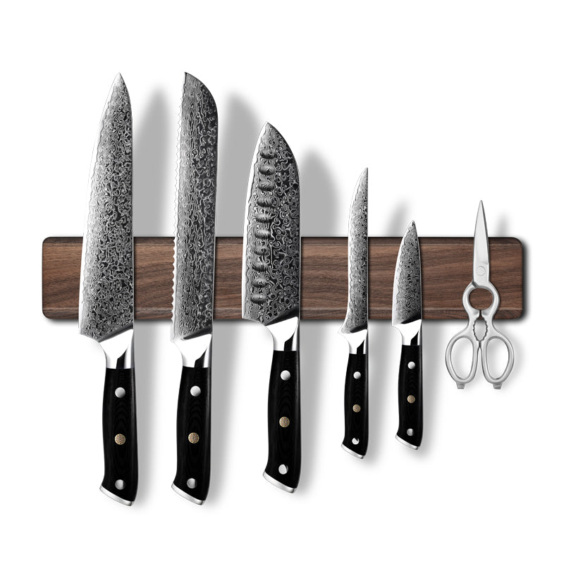 Magnetic Knife Holder for Wall - Wood with Strong Rare Earth Magnets - CHOPLIX