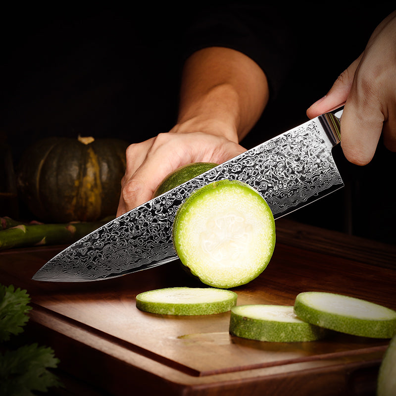 Obsidian Series 8-inch Chef's Knife - 67 Layer Damascus Blade with G10 Handle - CHOPLIX