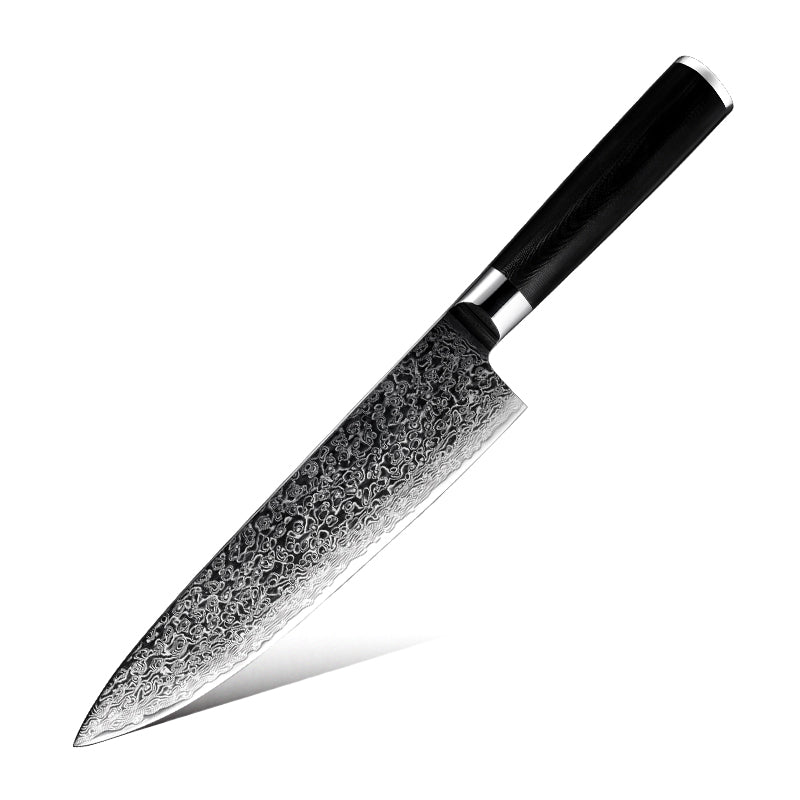 Obsidian Series 8-inch Chef's Knife - 67 Layer Damascus Blade with G10 Handle - CHOPLIX