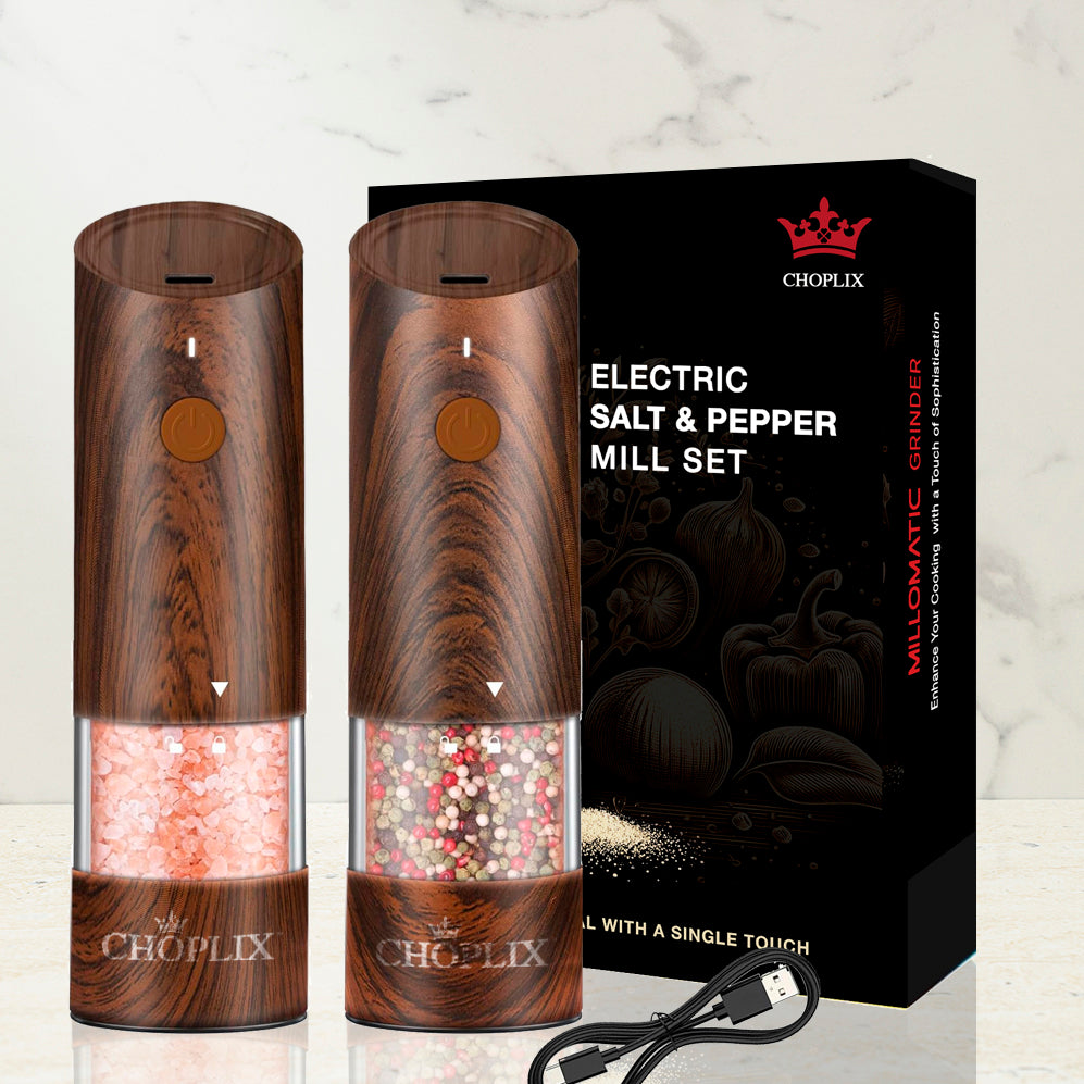 MILLOMATIC Electric Salt and Pepper Grinder Set - CHOPLIX